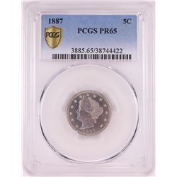 1887 Proof Liberty Head V Nickel Coin PCGS PR65