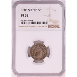 1883 Proof Shield Nickel Coin NGC PF65