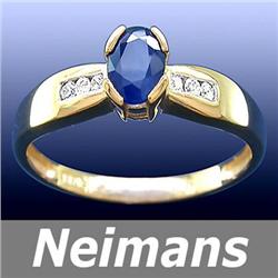 .75 ct Sapphire & Diamond Ring 14kt Gold CERT