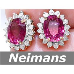 Vintage 1.75 ct Pink Tourmaline & Diamond Ring 14k Gold