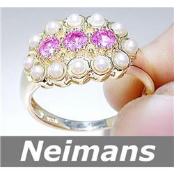 Vintage 3.75 ct Green Amethyst & Diamond Ring 14kt Gold