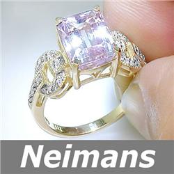 Certified 7.25ct Emerald, White Sapphire & Diamond Ring