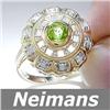 Image 1 : Vintage Certified 1.00 ct Peridot & Diamond Ring 14kt