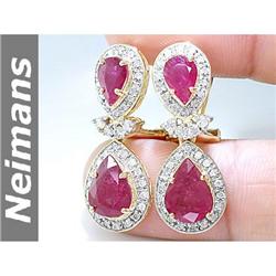 Vintage 3.50 ct Pink Sapphire & Diamond Ring 14kt Gold