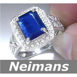 Vintage Certified 1.00 ct Sapphire & Diamond Ring 14kt