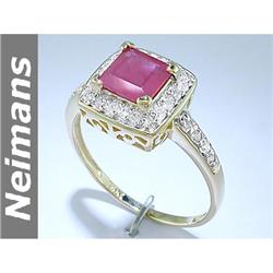 Vintage 2.25 ct Sapphire, Emerald & Ruby Ring 14kt Gold