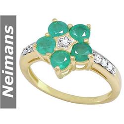 Certified 1.50 ct Sapphire & Diamond 3 Stone Ring 14kt
