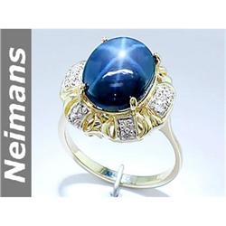 Certfied .75 ct Gem Sapphire & Diamond Ring 14K