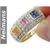 Image 1 : USGL CERT .50 ct Blue & White Diamond Cocktail Ring 14K