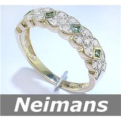 Gem Certified .75 ct Chrome Diopside & Diamond Ring 14k