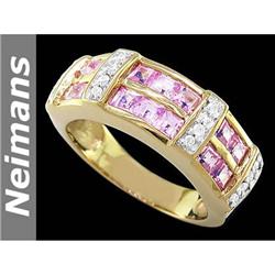 USGL Certified .75 ct Pink Sapphire & Diamond Ring 14kt