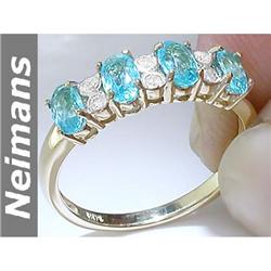 Fine Gem Certified .50 ct Aquamarine & Diamond Ring 14k