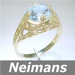 Certified Fine 1.00ct Yellow Sapphire & VS Diamond Ring