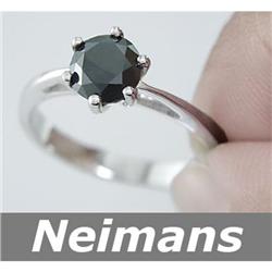 Tiffany Solitaire 1.50 ct Black Diamond Ring 14kt Gold