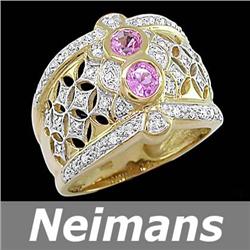 Antique 1.00 ct Yellow Sapphire & Diamond Ring 14k Gold