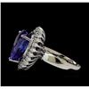 Image 3 : 10.06 ctw Tanzanite and Diamond Ring - 14KT White Gold