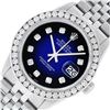Image 2 : Rolex Mens Stainless Steel Blue Vignette 3 ctw Diamond Datejust Wristwatch