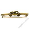 Image 3 : Antique Victorian 15kt Yellow Gold Seed Pearl Knot Bar Pin Brooch