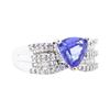 Image 1 : 2.54 ctw Tanzanite And Diamond Wide Band - 14KT White Gold