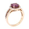 Image 4 : 2.94 ctw Round Mixed Lavender Spinel And Round Brilliant Cut Diamond Ring - 14KT