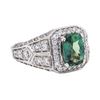 Image 1 : 3.36 ctw Rectangular Cushion Brilliant Alexandrite And Round Brilliant Cut Diamo