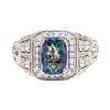 Image 3 : 3.36 ctw Rectangular Cushion Brilliant Alexandrite And Round Brilliant Cut Diamo