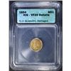 Image 1 : 1854 T-2 GOLD DOLLAR  ICG VF-20 DETAILS