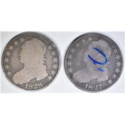 1827 & 28 BUST HALVES  GOOD