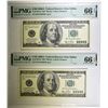 Image 1 : 2 $100 FEDERAL RESERVE NOTE DALLAS PMG 66 EPQ