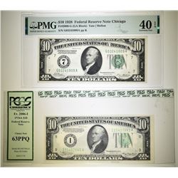 LOT OF 2 GRADED $10 FEDERAL RESERVE NOTES