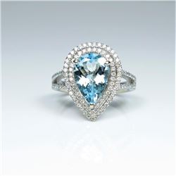 Santa Maria Blue Aquamarine and Diamond Ring