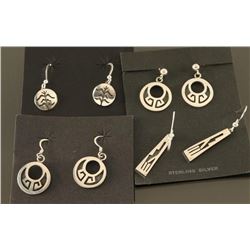 Lot of 4 Hopi Sterling Earrings