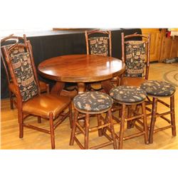 Old Hickory Dining Room Table/Chairs/Stools