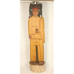 6' Flat Carved Wooden Indian