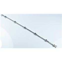 Contemporary Blue Sapphire and Diamond Bracelet