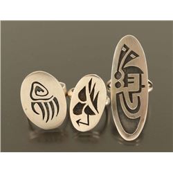 Lot of 3 Hopi Sterling Rings
