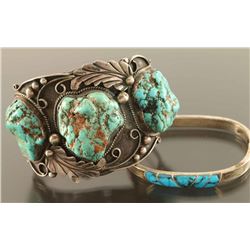 Lot of Silver & Turquoise Bracelet & Cuff