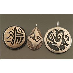 Lot of 3 Sterling Hopi Pendants
