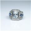 Image 3 : Dynamic Aquamarine, Tanzanite and Diamond Ring