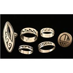 Lot of 6 Sterling Rings