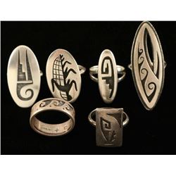Lot of 6 Hopi Rings