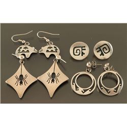 Lot of 5 Hopi Sterling earrings