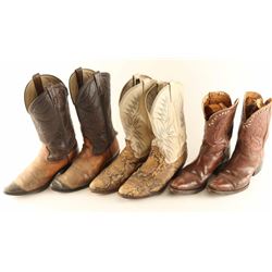 (3) Pairs of Men's Leather Cowboy Boots