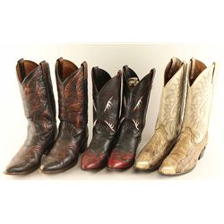 (3) Pairs of Men's Leather Cowboy Boots