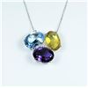Image 1 : Large Colorful Multi-Gem Pendant featuring