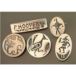 Lot of 5 Hopi Sterling Pins