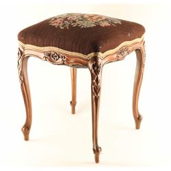 Antique Victorian Needle Point Stool