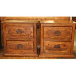 Lot of (2) Rustic Pine Side Tables