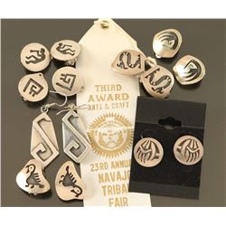 Lot of 7 Pairs of Hopi earrings