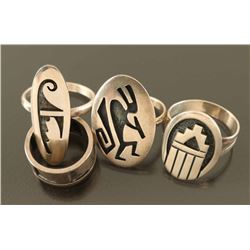 Lot of 5 Sterling Hopi Rings
